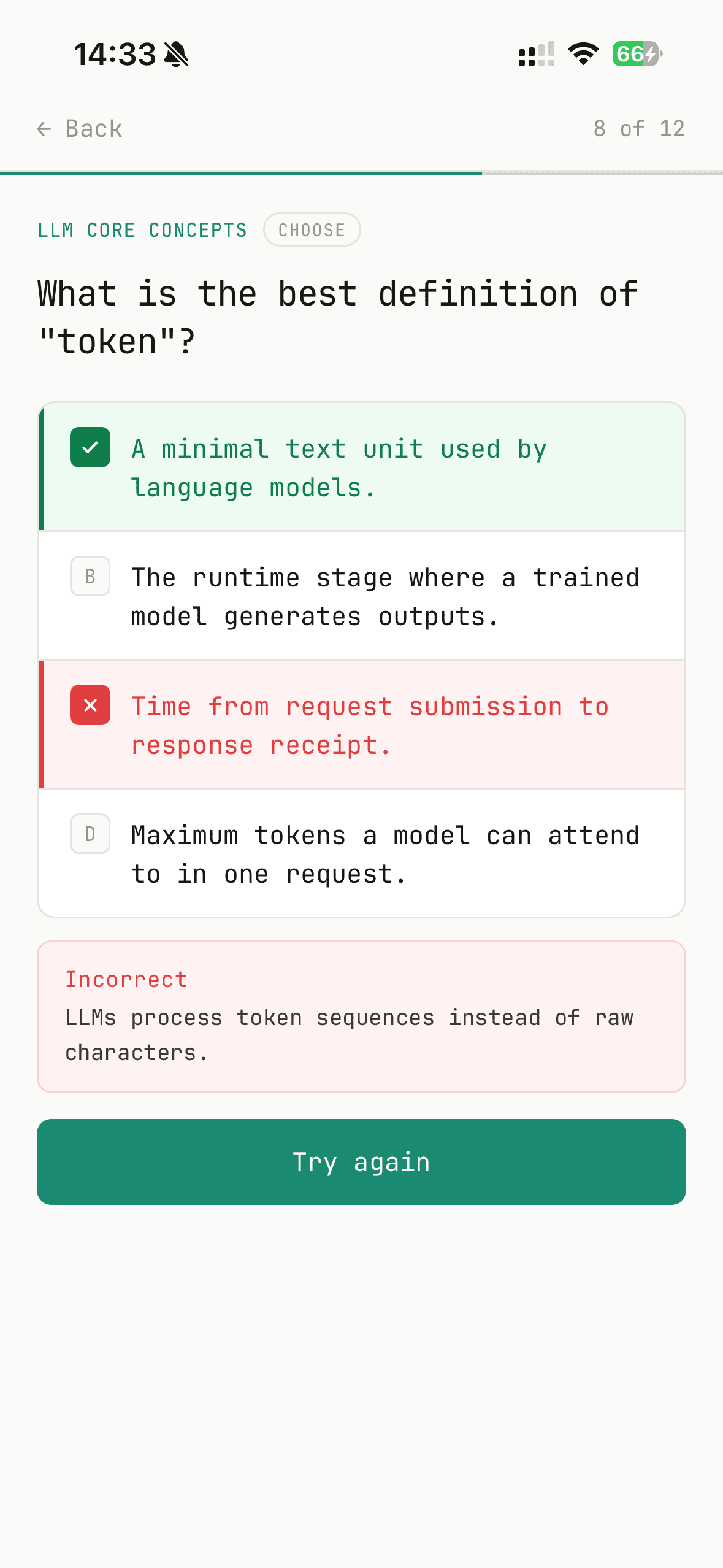 MemQ answer feedback