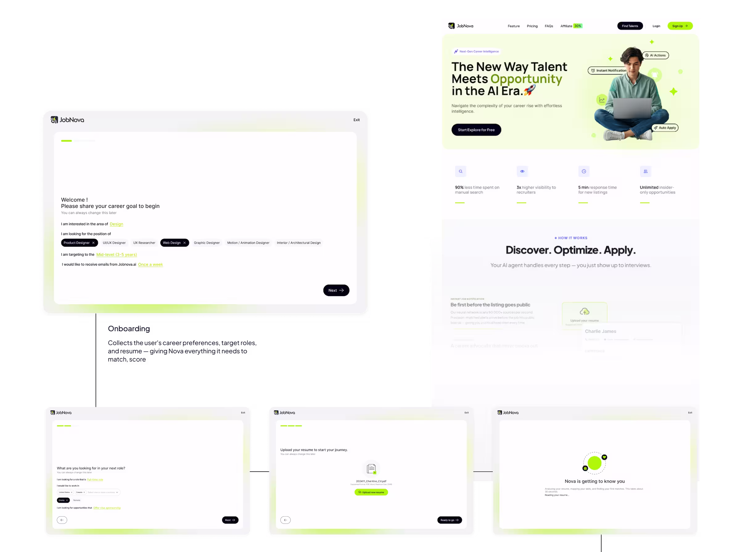 JobNova page design — Screen 1